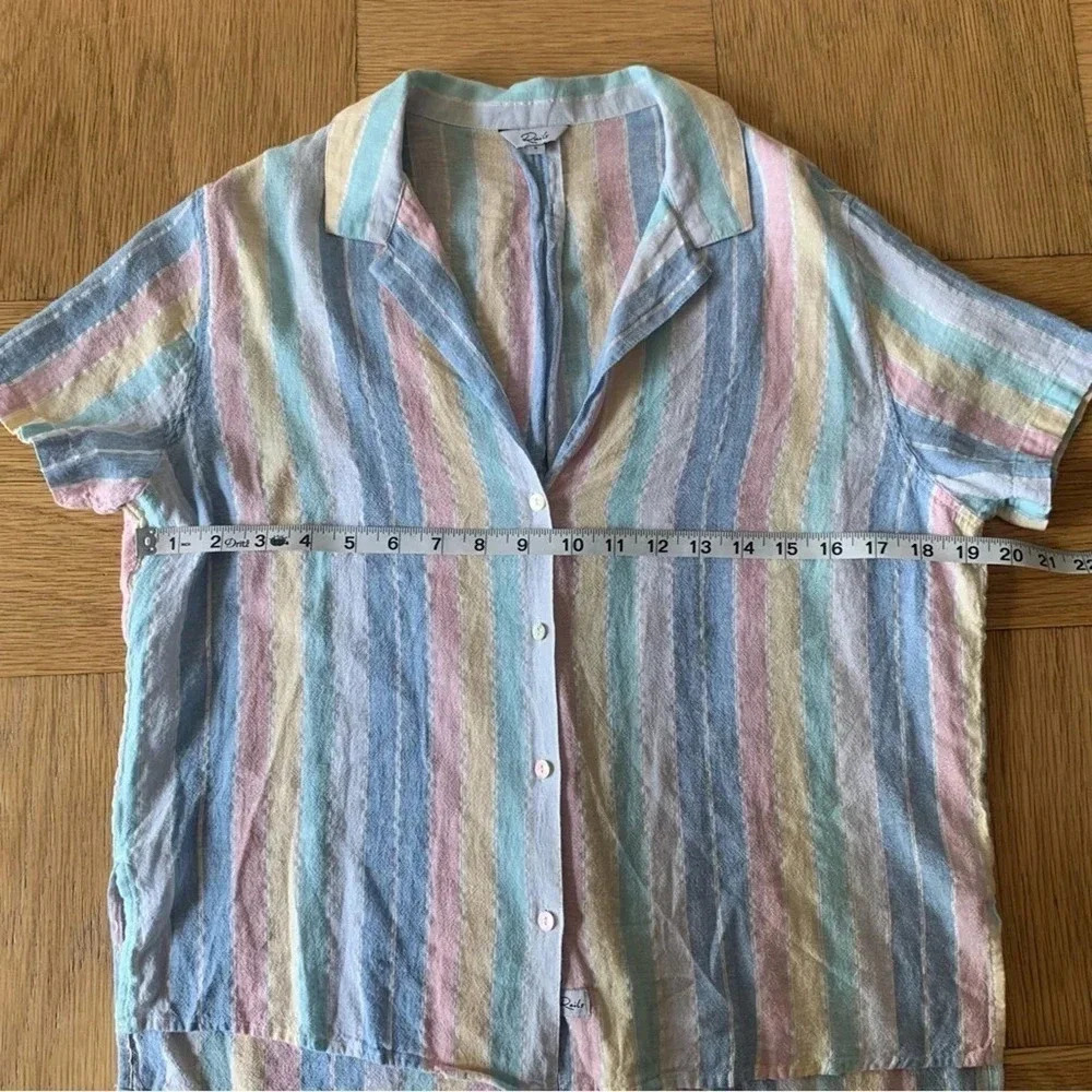 Rails Zuma Shirt Small Jubilee Stripe Pastel Metallic Button Down Short Sleeve - Picture 7 of 9